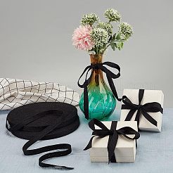 綿綿ツイルテープリボン  ヘリンボーンリボン  家の装飾のため  装飾用ラッピングギフトとDIY工芸品  ブラック  3/8