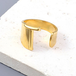 PVD Vacuum Plating 201 Stainless Steel Cuff Rings&nbsp;RJEW-Z032-01G-T