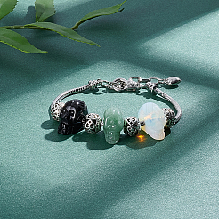 天然石ビーズ  スカル  15~17x19~22x9~13mm  穴：3~4mm  6個/セット&nbsp;G-PH0034-44