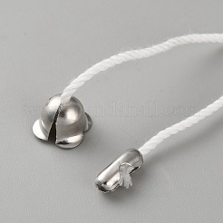 コットンコード  鉄の留め金付き  プラチナ  942x11mm&nbsp;AJEW-WH20070-057P