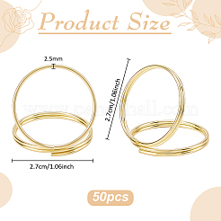 合金製名刺ホルダー  リング  ゴールドカラー  27x2.5~27mm&nbsp;AJEW-WH0481-516G