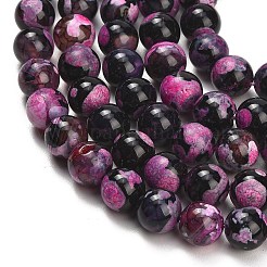 Natural Fire Crackle Agate(Dyed & Heated) Beads Strands&nbsp;G-K425-A06-12mm