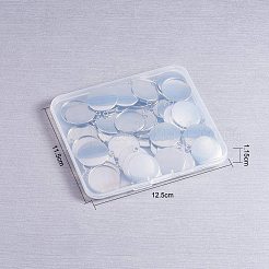 304ステンレススチールペンダントカボションセッティング  フラットラウンド  ステンレス鋼色  トレイ：25mm  32x28x1mm  穴：2mm  50個/箱&nbsp;STAS-NB0001-03P