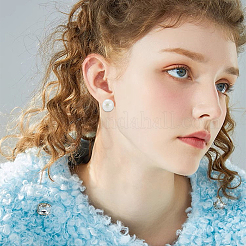 20Pcs 925 Sterling Silver Round Flat Pad Stud Earring Findings&nbsp;DIY-BBC0001-81