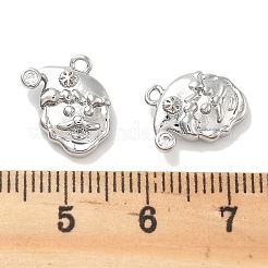 Brass Micro Pave Cubic Zirconia Pendants&nbsp;KK-M102-11P