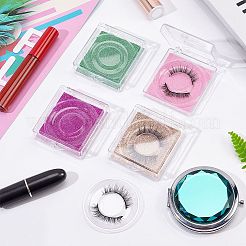 再利用可能なプラスチック製つけまつげボトル  空きビン  ミックスカラー  6.7x6x2cm  9色  1セット/カラー  9セット /バッグ&nbsp;MRMJ-OC0001-83
