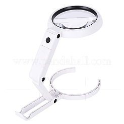 ABS Plastic Handheld and Desktop Foldable Illuminated Magnifier&nbsp;AJEW-L073-06
