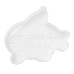 DIYペンダントシリコンモールド  レジン型  クジラ  ホワイト  70x74x8mm  穴：3mm&nbsp;SIMO-Z005-17