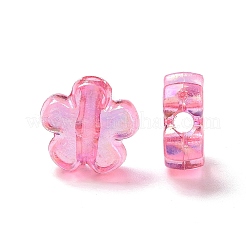 透明なアクリルビーズ  クリアABカラー  花  ミックスカラー  10x10x4mm  穴：1.8mm  約1905個/500g&nbsp;TACR-B002-03