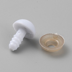 プラスチック安全目  ガスケット付き  かぎ針編みのおもちゃやぬいぐるみ用の半円形のクラフトアイ  ホワイト  17x12mm&nbsp;DIY-WH0504-85B