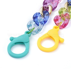Personalized Rainbow CCB Plastic & Acrylic Curb Chain Necklaces&nbsp;NJEW-JN02878-02
