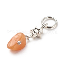 7Pcs 7 Styles Chakra Natural & Synthetic Mixed Stone Chips Alloy Pendants&nbsp;PALLOY-JF01778-02