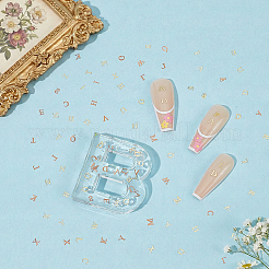 合金カボション  女性のための diy マニキュア装飾アクセサリー  a～zの文字  ゴールドカラー  3x1.5~4x0.1mm  約170個/セット&nbsp;MRMJ-WH0112-09B