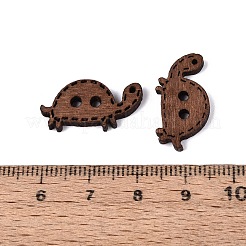 2穴のべっ甲柄木製ボタン  染め  サドルブラウン  11.5x22x2.5mm  穴：2mm&nbsp;BUTT-Q046-02B