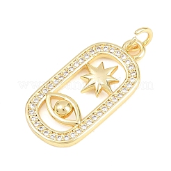 Brass Micro Pave Clear Cubic Zirconia Pendants&nbsp;KK-F938-07G