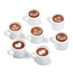 50個 5スタイル 樹脂製コーヒー/皿/コーヒー豆の置物装飾品  マイクロランドスケープドールハウスアクセサリー  小道具の装飾のふりをする  ホワイト  22x17.5x14.5mm  10個/スタイル&nbsp;DJEW-CJ0001-33