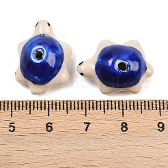 手作り施釉陶器ビーズ  カメ  ダークブルー  20~21x13~14x9~10mm  穴：1.5~3mm&nbsp;PORC-CJC0009-03D