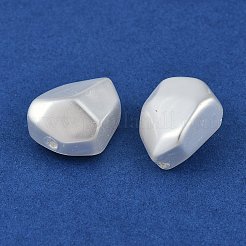 ガラスの輪郭の真珠ビーズ  パールカラーの  ポリゴン  ホワイト  16x12~13x9~9.5mm  穴：1mm&nbsp;HY-Z001-08