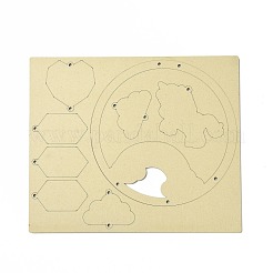 DIYユニコーンウィンドチャイム作成キット  1個の木板入り  1枚のカードの綿糸と1本のプラスチックの編み針  クラフトを描く子供たちのために  ミックスカラー  糸と針：ランダムな色&nbsp;DIY-A029-03