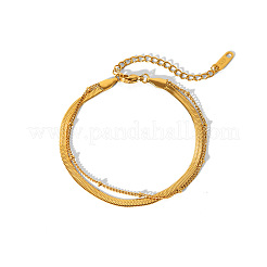Double Layer Stainless Steel Snake Chain Anklets&nbsp;WG0E2ED-01