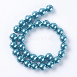 Eco-Friendly Dyed Glass Pearl Round Beads Strands&nbsp;HY-A002-14mm-RB073N