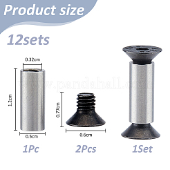 ナイフハンドル用ステンレス製ネジとスクリューポンプ12セット  ステンレス鋼色  7.7x6mm&nbsp;FIND-FH0017-70
