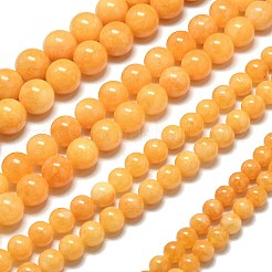 天然石マレーシアジェイドビーズ連売り  染め＆加熱  ラウンド  ゴールド  8~8.5mm  穴：1.2mm  約48個/連  14.96インチ（38cm）&nbsp;G-L645-A01-8mm-10