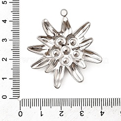 304ステンレスペンダント  花のチャーム  アブソリュートプラスチック模造パール  ステンレス鋼色  40x37.5x6mm  穴：2.5mm&nbsp;STAS-Z149-05B-P