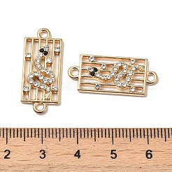 合金ラインストーンコネクタチャーム  蛇と長方形  ライトゴールド  クリスタル  26x11x2~2.5mm  穴：1.8mm&nbsp;FIND-TAC0014-53A
