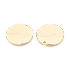 合金ペンダント  フラットラウンド  カドミウムフリー＆鉛フリー  マットゴールドカラー  38x2mm  穴：2.8mm&nbsp;PALLOY-N179-40B-MG