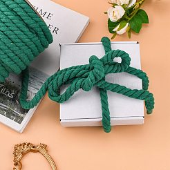 3プライマクラメコットンコード  ツイストコットンロープ  壁掛け用  植物ハンガー  工芸品や結婚式の装飾  ダークシアン  12mm  約21.87~24.05ヤード（20~22m）/ロール&nbsp;OCOR-L039-F04