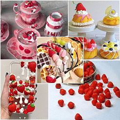 60Pcs PVC Strawberry Display Decorations&nbsp;DJEW-SC0001-32
