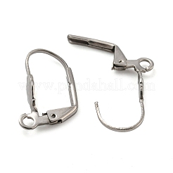 変色しない304ステンレススチールフレンチフックピアス金具  ステンレス鋼色  19x12x4.5mm  穴：1.8mm  ピン：0.9mm&nbsp;STAS-P360-02C-P