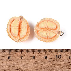 不透明樹脂イミテーションフルーツペンダント  ドリアンチャーム  プラチナアイアンループ付き  ビスク  25x20x17mm  穴：1.6~2mm&nbsp;RESI-Q232-07A