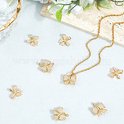 8Pcs 2 Styles Brass Micro Pave Cubic Zirconia Pendants&nbsp;FIND-BBC0004-29B