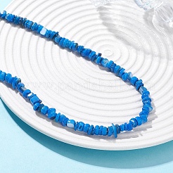 Dyed Natural Freshwater Shell Nuggets Beaded Necklaces&nbsp;NJEW-JN05580-03