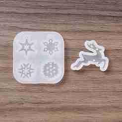 2Pcs 2 Style Christmas Deer and Snowflake Silicone Pendant Molds&nbsp;DIY-E055-49