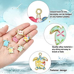 30Pcs 6 Styles Alloy Enamel Pendants&nbsp;ENAM-CJ0004-83