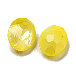 ガラスラインストーンカボション  ポイントバック＆バックメッキ  多面カット  オーバル  黄水仙  8x6x3mm&nbsp;RGLA-G021-02B-213DE