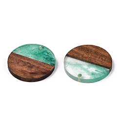 Transparent Resin & Walnut Wood Pendants&nbsp;RESI-ZX017-28