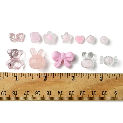 ミックスシェイプ＆ミックススタイルのアクリルビーズファインディングキット  ピンク  8~15.5x14~20x4~8.5mm  穴：1.4~2mm&nbsp;DIY-FS0007-09B