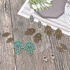 Tibetan Style Alloy Hamsa Hand/Hand of Miriam Pendants&nbsp;TIBEP-SC0001-08