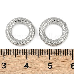 CCBプラスチックフレームコネクター  ヘビ皮ドーナツ  プラチナ  13x2.5mm  内径：8mm&nbsp;CCB-G020-33P