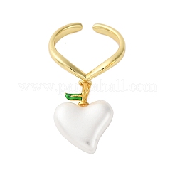 Brass Enamel Open Cuff Rings for Women&nbsp;RJEW-U057-21G