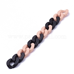 Handmade Opaque Spray Painted Acrylic Curb Chains&nbsp;AJEW-JB00619-02