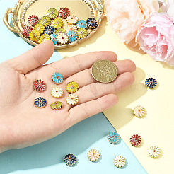 35Pcs 7 Colors Alloy Enamel Beads&nbsp;ENAM-YW0008-16