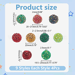 36Pcs 9 Styles Acrylic Beads&nbsp;SACR-AR0001-24