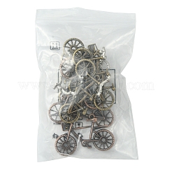 8pcs4スタイルチベットスタイルアロイペンダント  自転車  アンティークブロンズ＆赤銅  26~47x35~52.5x18mm  穴：2~2.5x2mm  2個/スタイル&nbsp;FIND-FS0002-59
