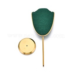Bust Shaped Microfiber Necklace Display Stands with Golden Tone Aluminum Alloy Support&nbsp;ODIS-H006-01B