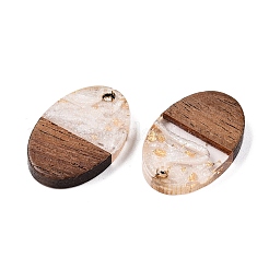 Transparent Resin and Walnut Wood Pendants&nbsp;RESI-T057-04N